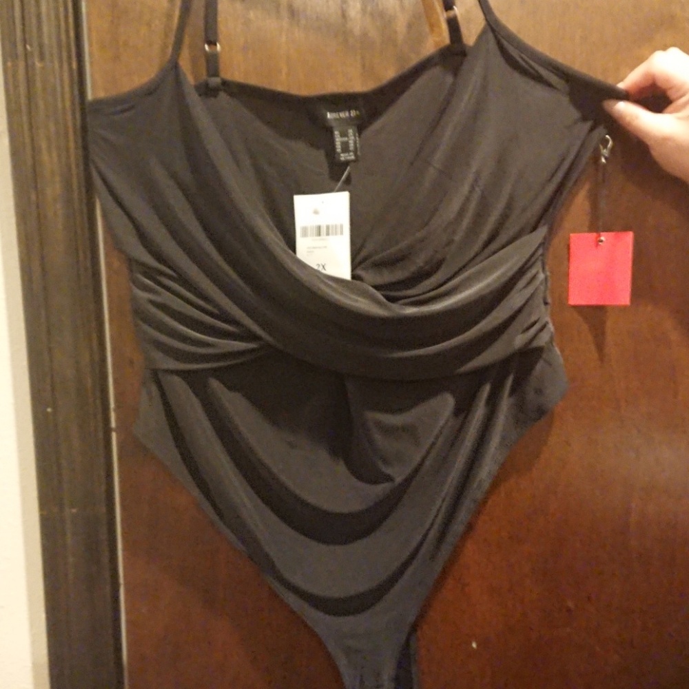 Black criss cross forever 21 plus bodysuit. 2x